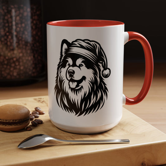Santa Paws Malamute 2-Tone Coffee Mug