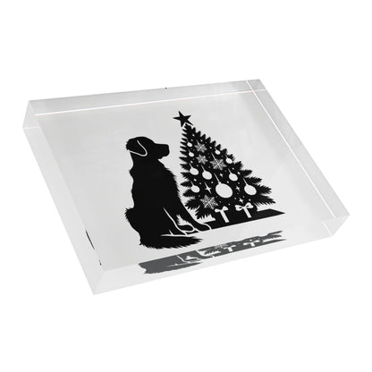 Golden Christmas Tree Acrylic Photo Block