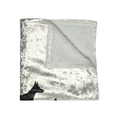 My Heart Beats For Dobermans Crushed Velvet Blanket