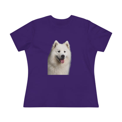 Samoyed Head Women's Short Sleeve Crewneck Tee