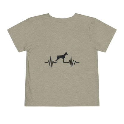 My Heart Beats For Dobermans Toddler Unisex Short Sleeve Crewneck Tee