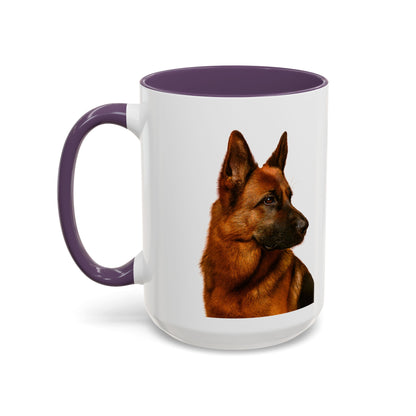 German Shepherd Head 2-Tone Coffee Mug