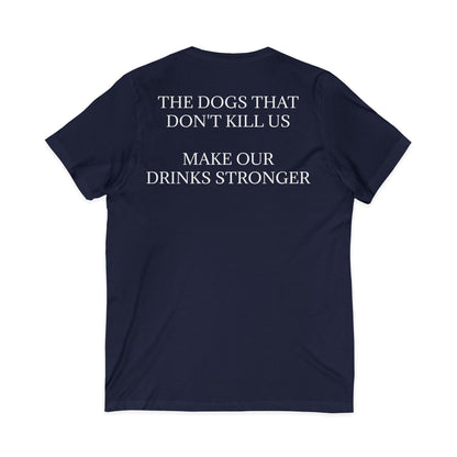 Drinks Stronger Unisex Short Sleeve V-Neck Tee