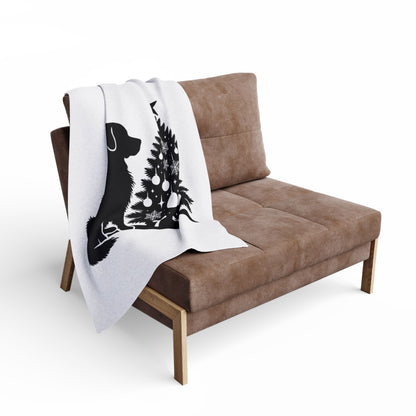 Golden Christmas Tree Arctic Fleece Blanket