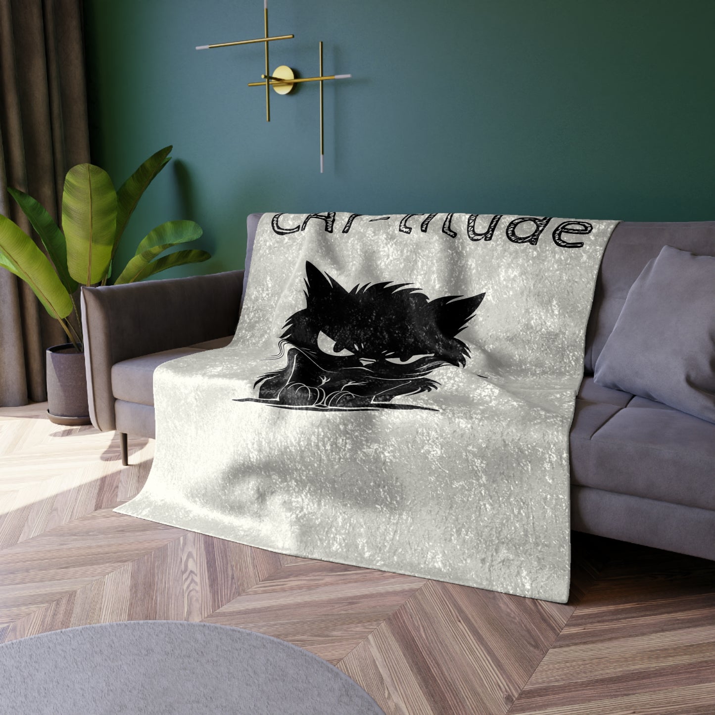 CAT-titude Crushed Velvet Blanket