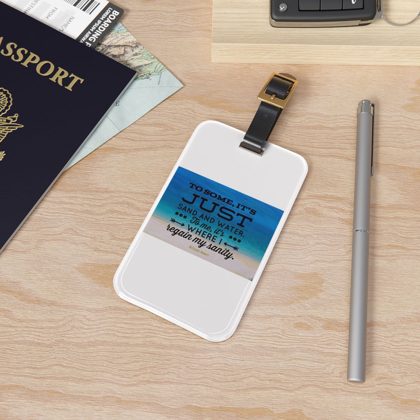 Dr. Beach Leather Strap Luggage Tag