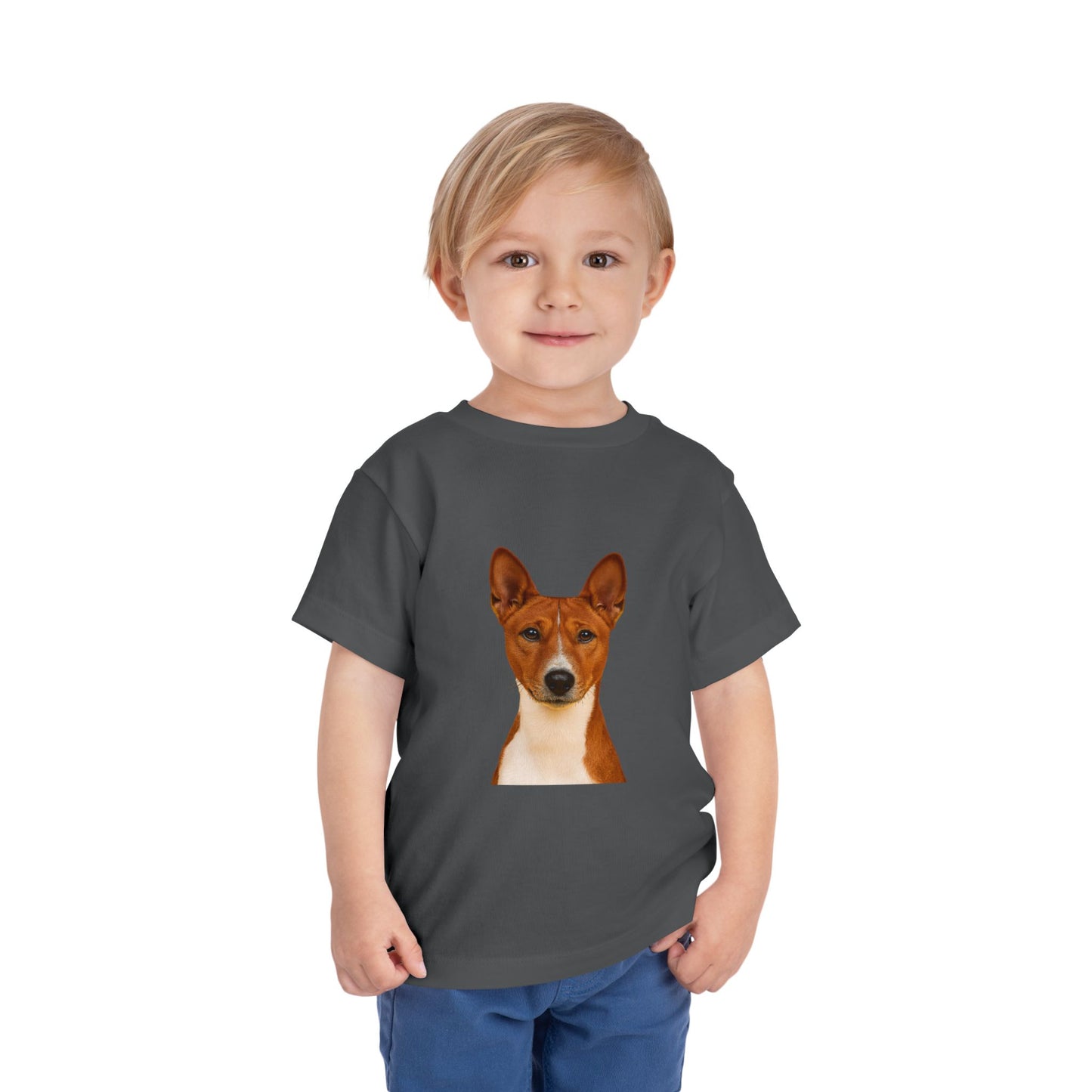 Basenji Head Toddler Unisex Short Sleeve Crewneck Tee