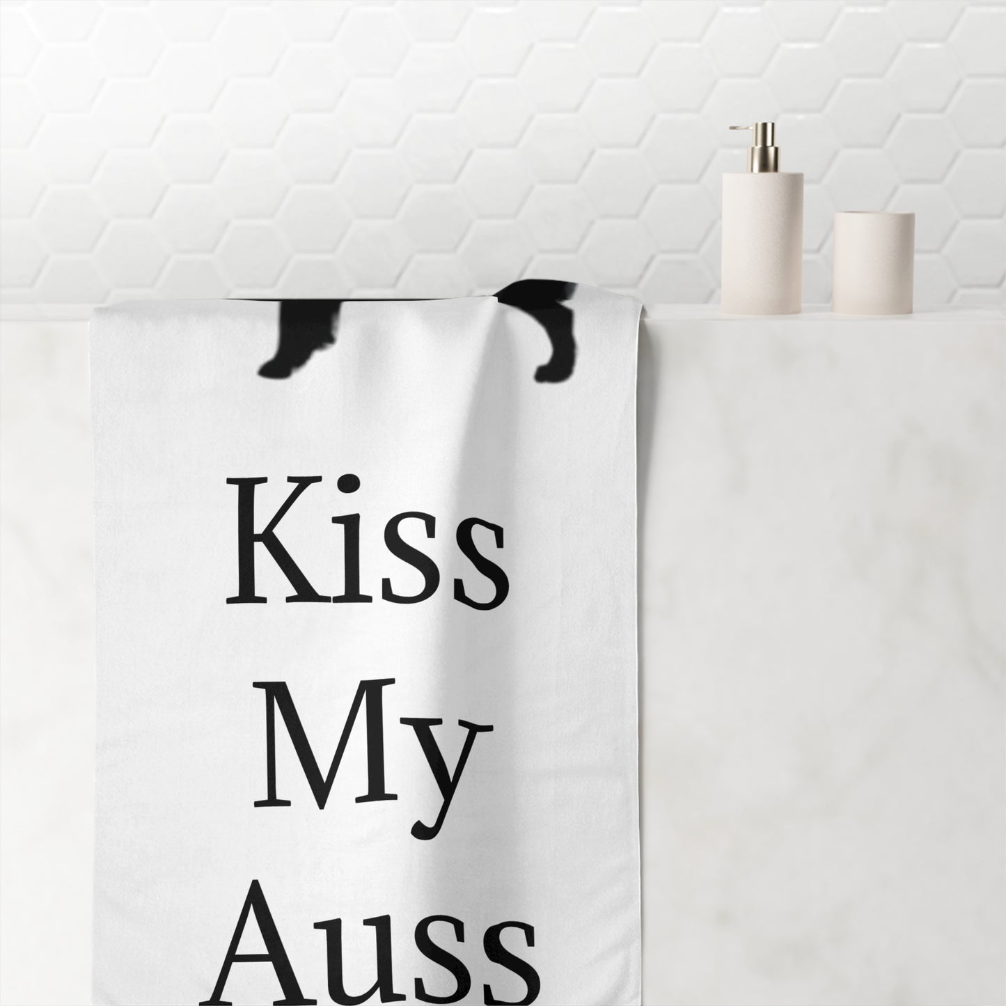 Kiss My Auss Mink-Cotton  Beach Towel