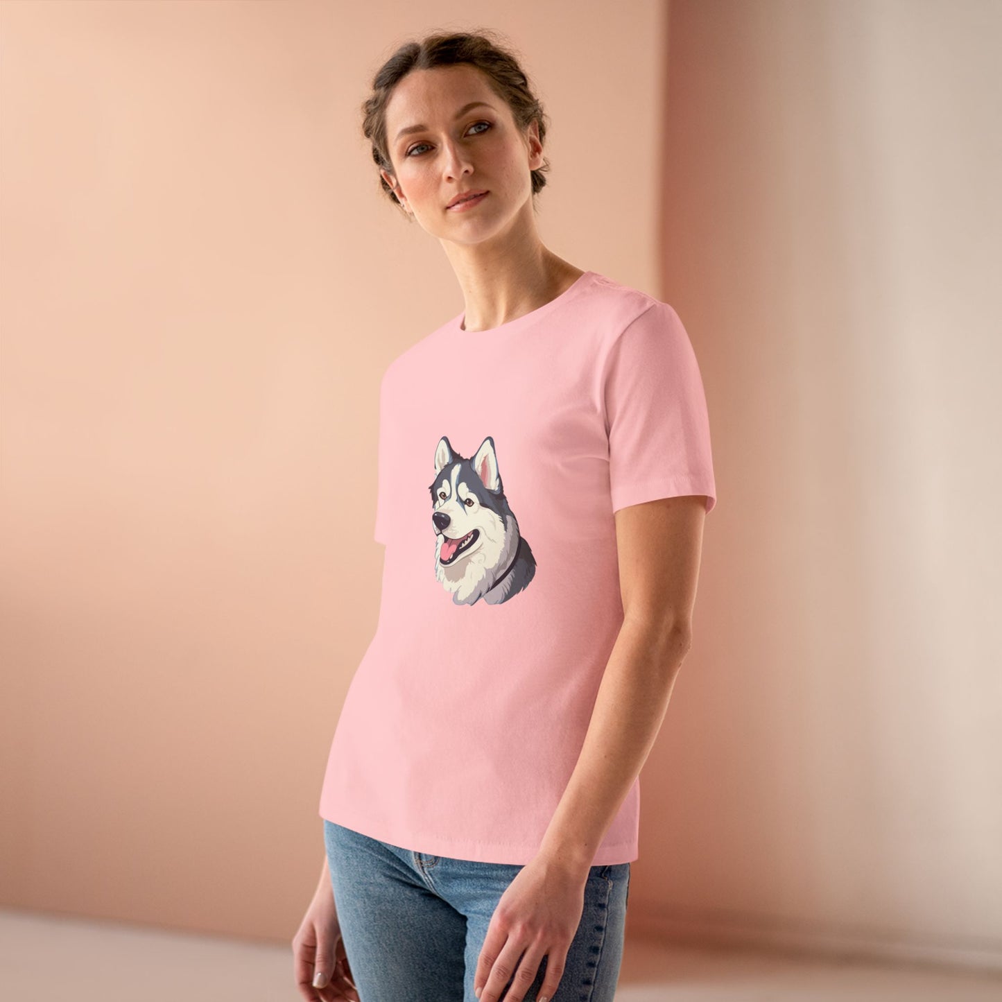 Malamute Head Women's Short Sleeve Crewneck Tee