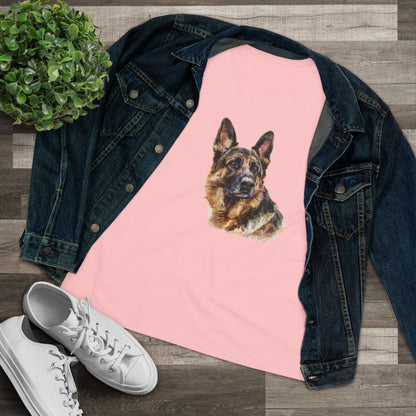 German Shepherd Head Women's Short Sleeve Crewneck Tee