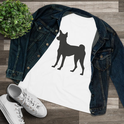 Basenji Silhouette Women's Short Sleeve Crewneck Tee
