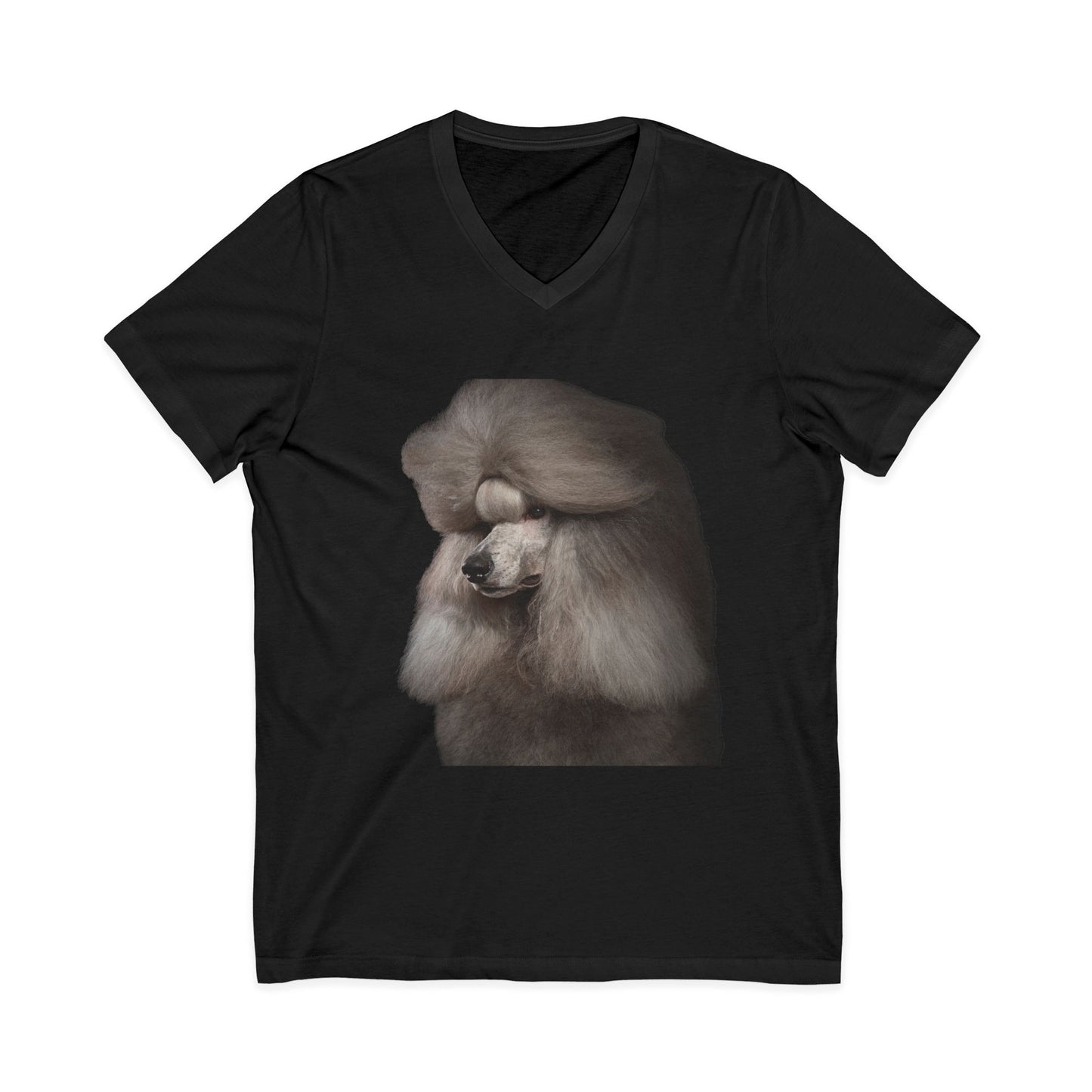 Poodle Head Unisex Short Sleeve V-Neck Tee