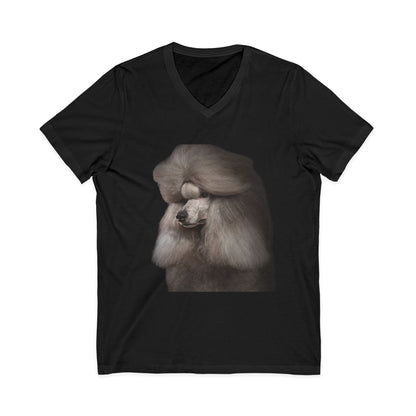 Poodle Head Unisex Short Sleeve V-Neck Tee