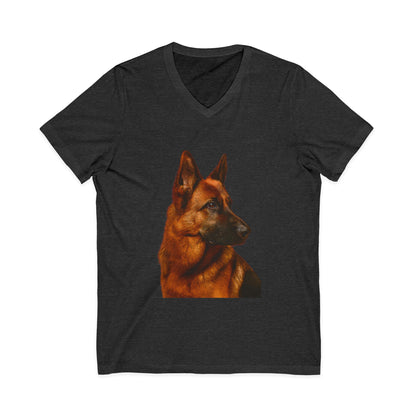 German Shepherd Head Unisex Short Sleeve V-Neck Tee