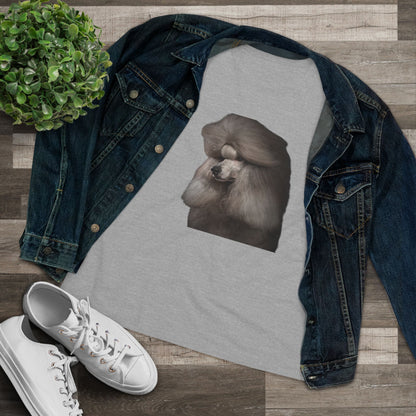Poodle Head Women's Short Sleeve Crewneck Tee