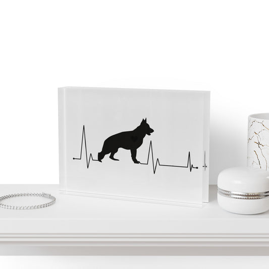 My Heart Beats For German Shepherds Acrylic Photo Block