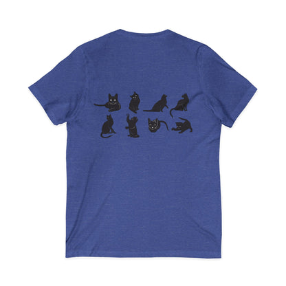 Cats Unisex Short Sleeve V-Neck Tee