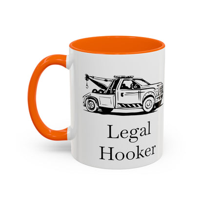 Legal H**ker Wheel Lift Tow Truck 2-Tone Coffee Mug