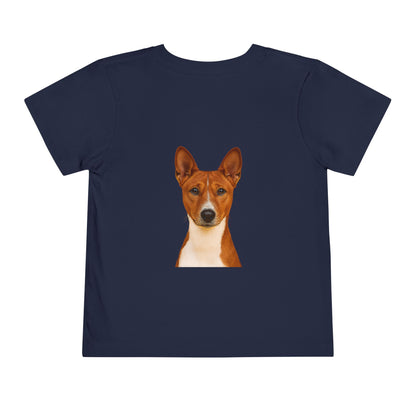 Basenji Head Toddler Unisex Short Sleeve Crewneck Tee