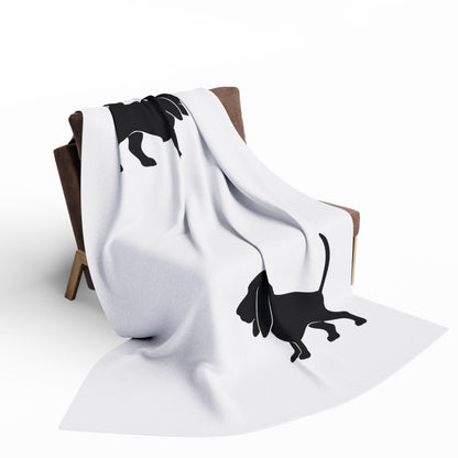 Basset Silhouette Arctic Fleece Blanket