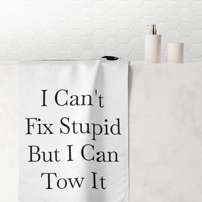 I Can't Fix Stupid Heavy Tow Truck Mink-Cotton  Beach Towel
