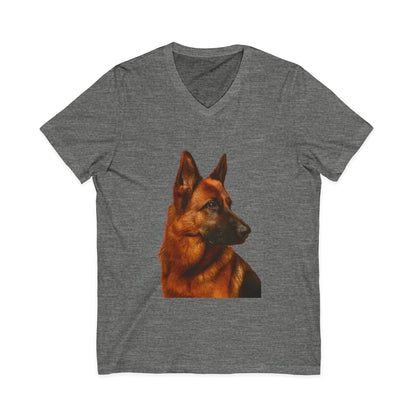 German Shepherd Head Unisex Short Sleeve V-Neck Tee