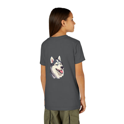 Malamute Head Youth Unisex Short Sleeve Crewneck Tee