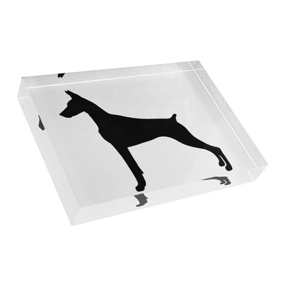 Doberman Silhouette Acrylic Photo Block