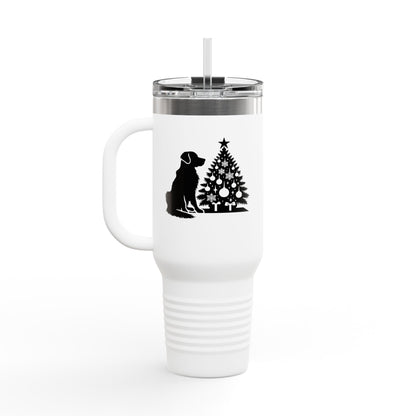 Golden Christmas Tree Insulated Travel Mug