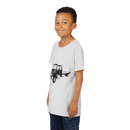 Flatbed Tow Truck Youth Unisex Short Sleeve Crewneck Tee