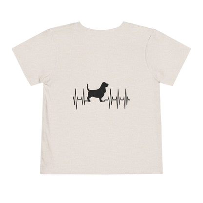 My Heart Beats For Bassets Toddler Unisex Short Sleeve Crewneck Tee
