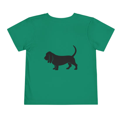 Basset Hound Silhouette Toddler Unisex Short Sleeve Crewneck Tee