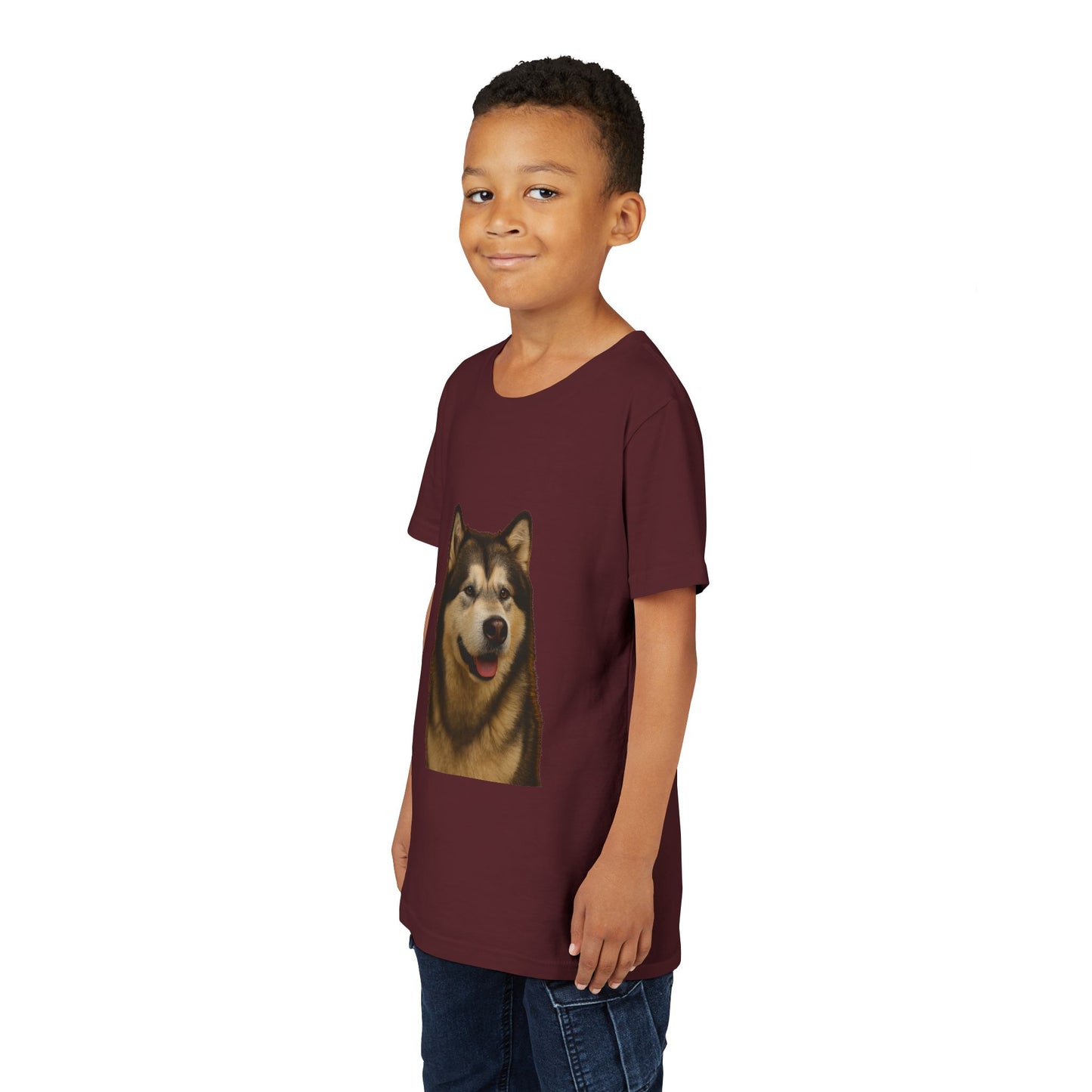 Malamute Head Youth Unisex Short Sleeve Crewneck Tee