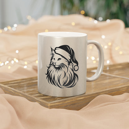 Santa Paws Cat Metallic Coffee Mug