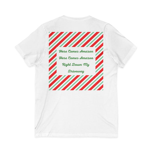 Here Comes Amazon Unisex Short Sleeve V-Neck Tee