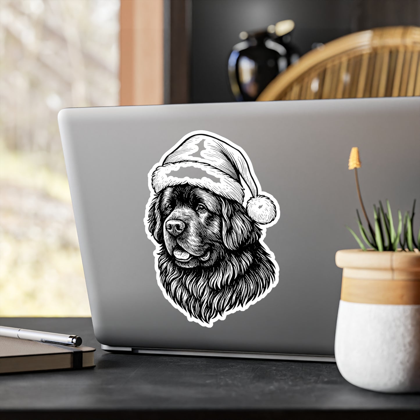 Santa Paws Newfie Vinyl Decal