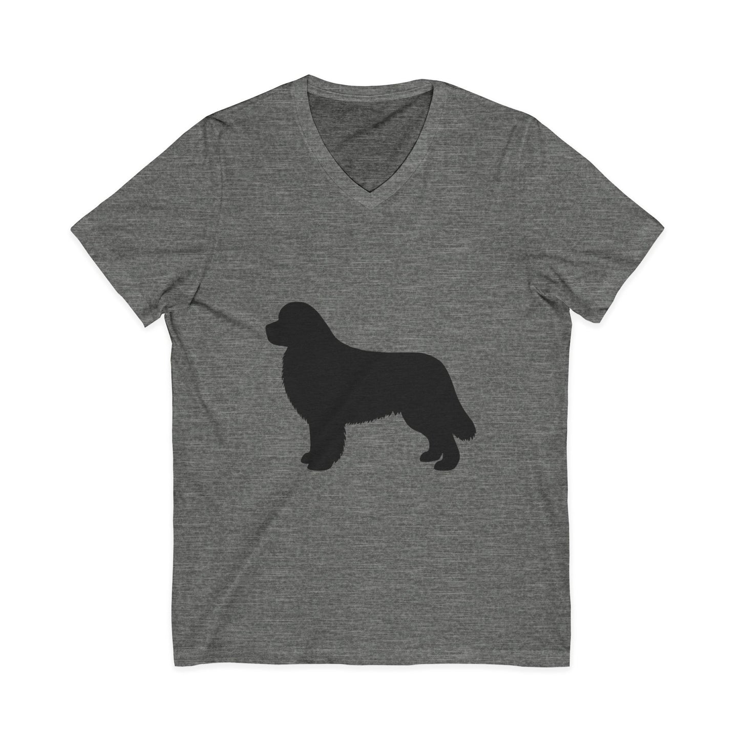 Newfie Silhouette Unisex Short Sleeve V-Neck Tee
