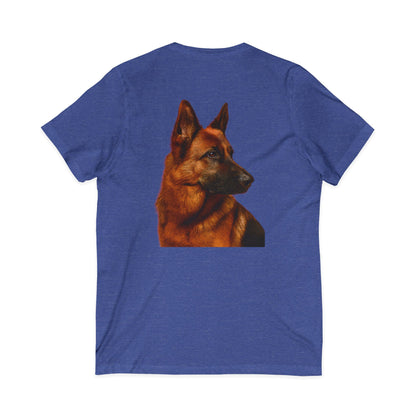 German Shepherd Head Unisex Short Sleeve V-Neck Tee