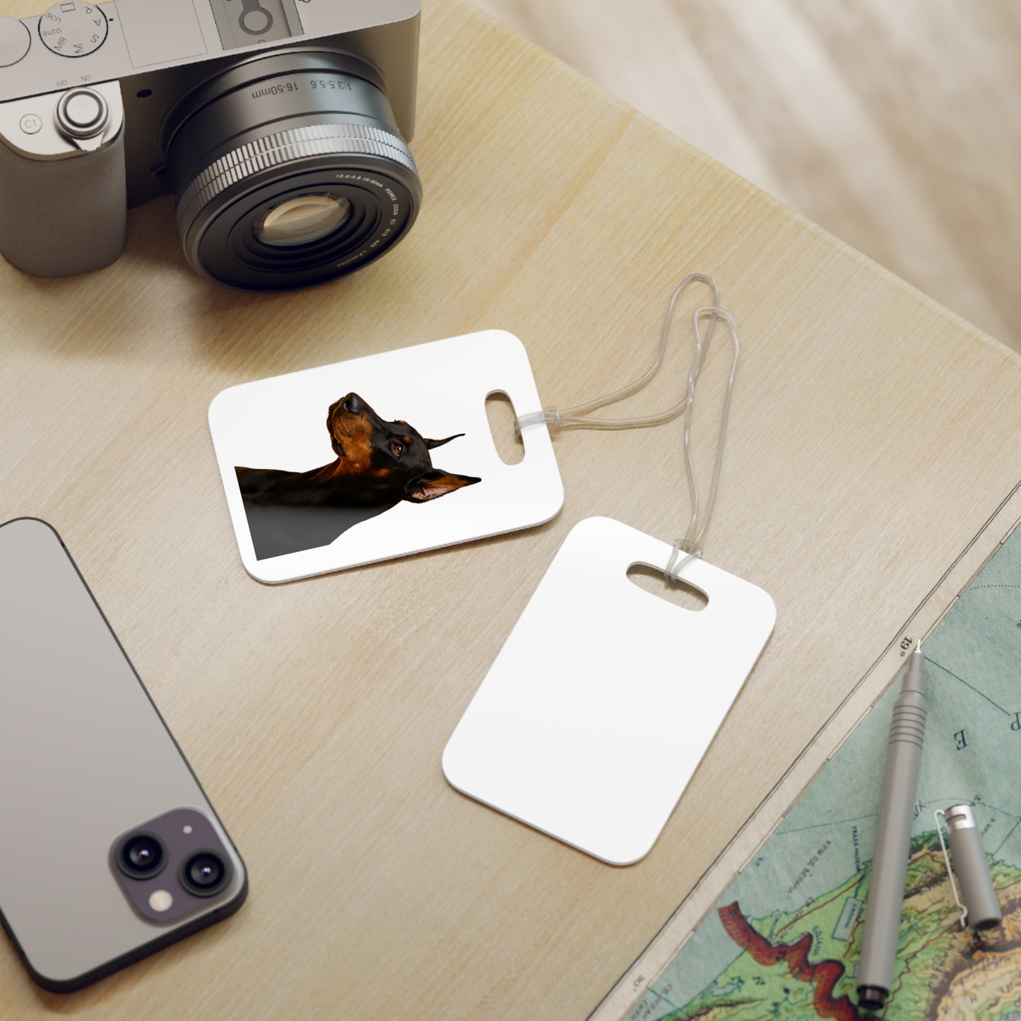 Doberman Head Luggage Tag