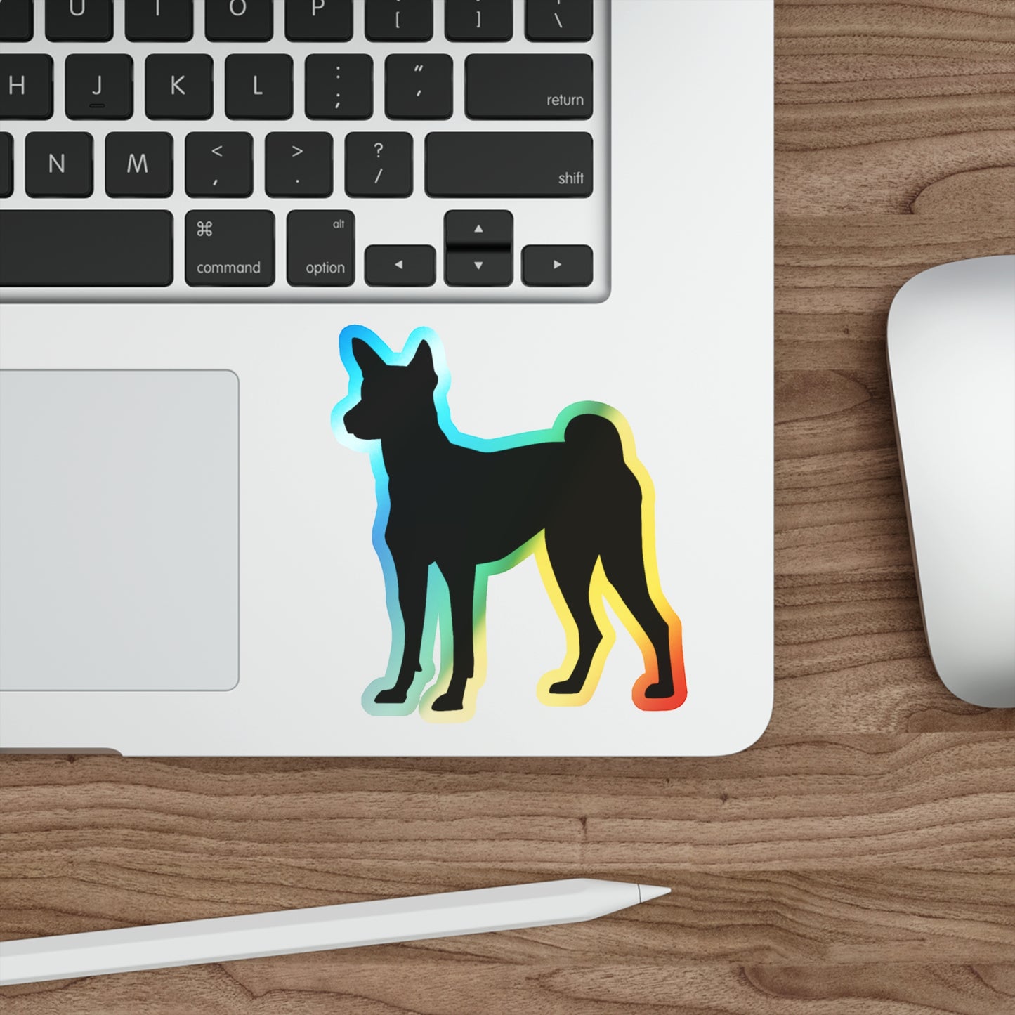 Basenji Silhouette Holographic Sticker