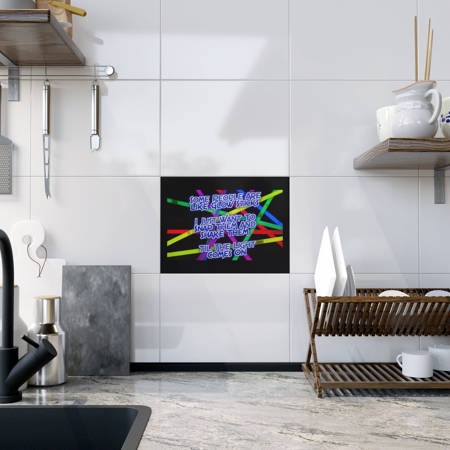 Glow Sticks Ceramic Photo Tile