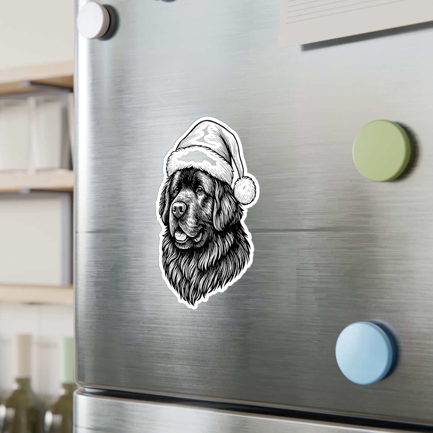 Santa Paws Newfie Vinyl Decal
