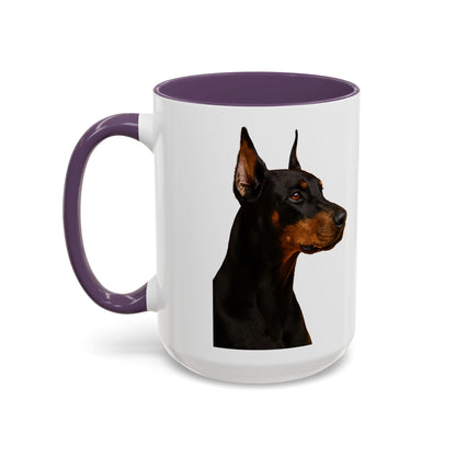 Doberman Head 2-Tone Coffee Mug