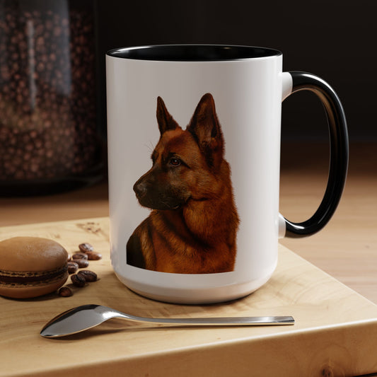 German Shepherd Head 2-Tone Coffee Mug