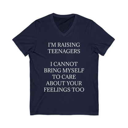 Raising Teenagers Unisex Short Sleeve V-Neck Tee