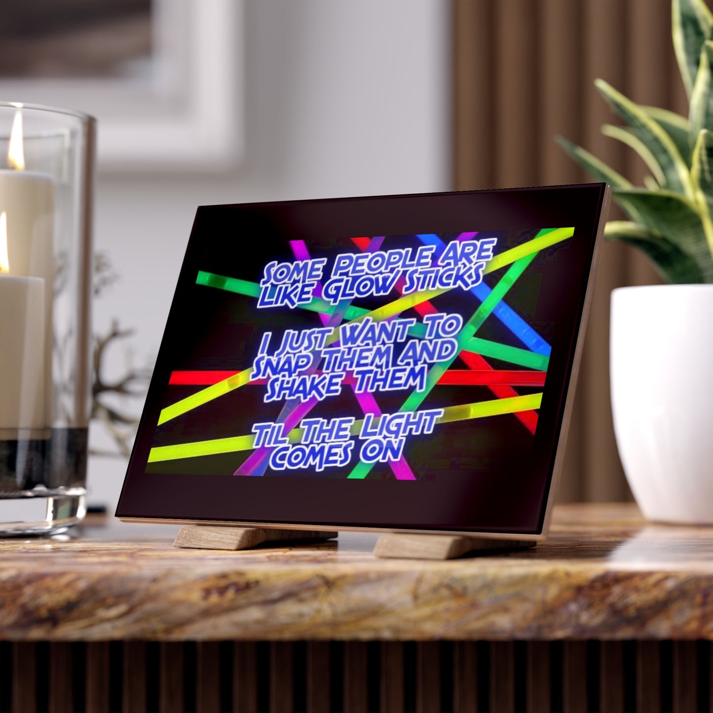 Glow Sticks Ceramic Photo Tile