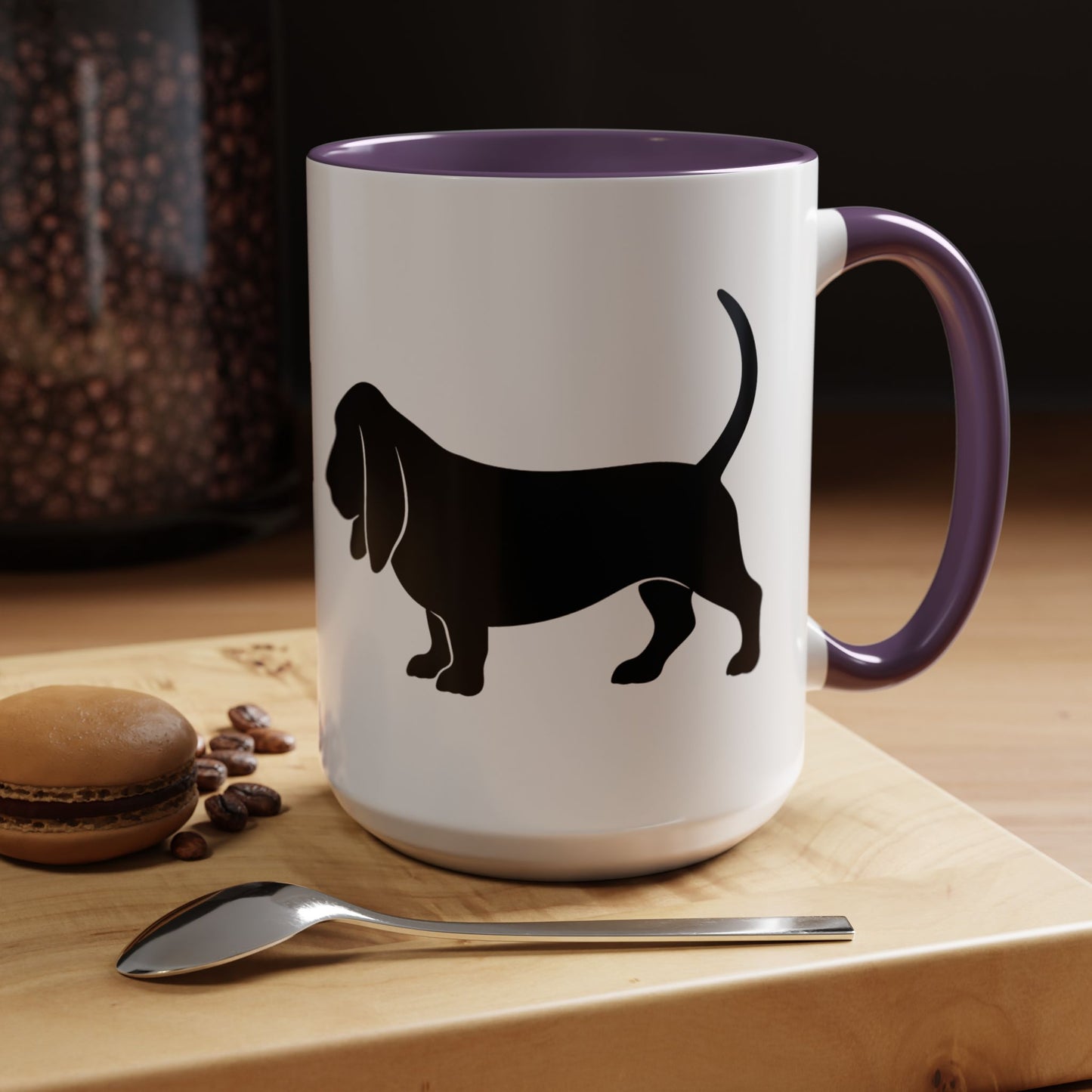 Basset Silhouette 2-Tone Coffee Mug