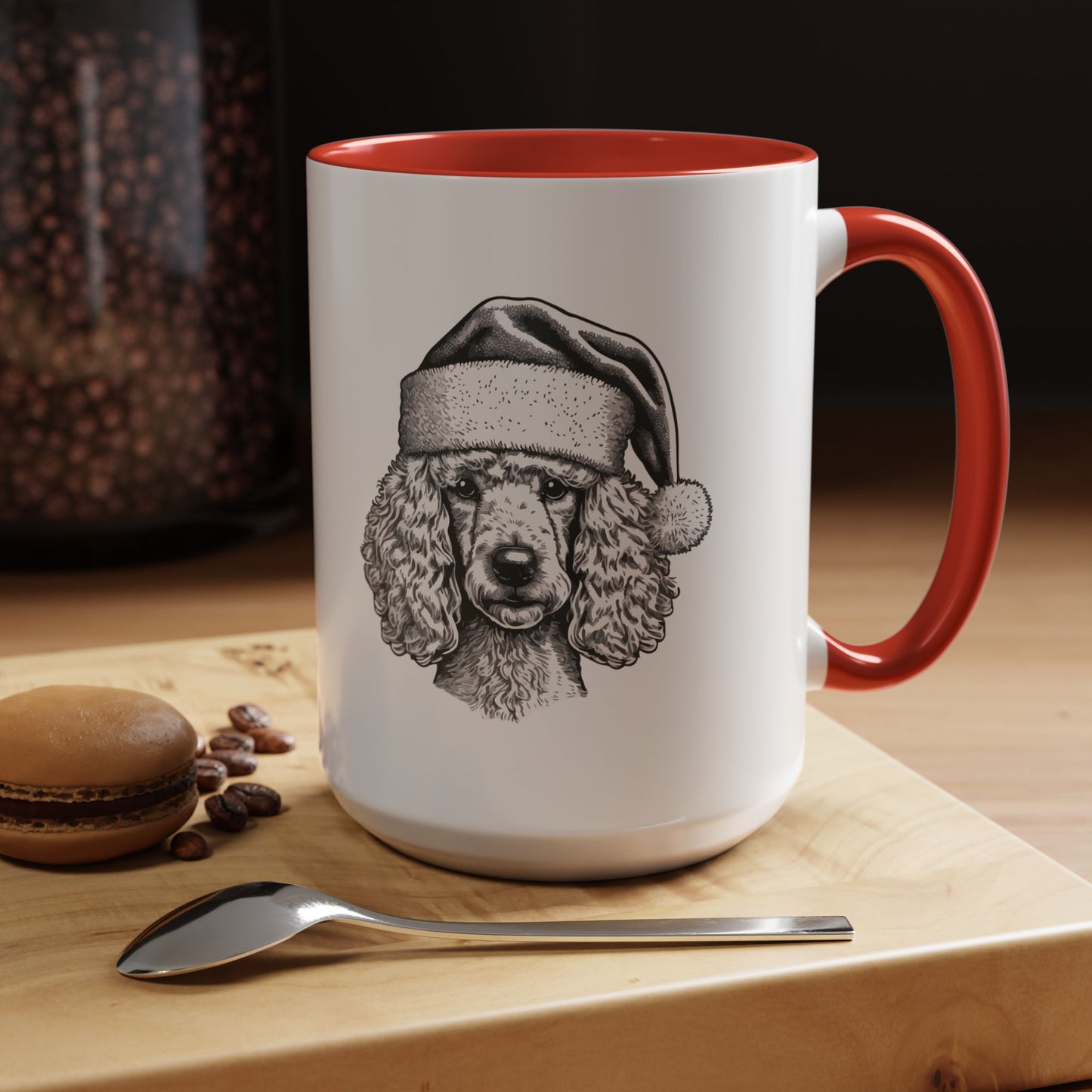 Santa Paws Poodle 2-Tone Coffee Mug
