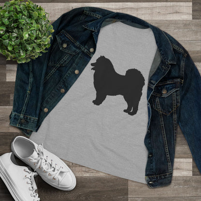 Samoyed Silhouette Women's Short Sleeve Crewneck Tee