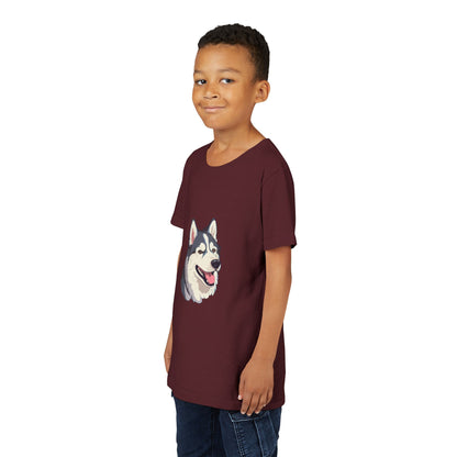 Malamute Head Youth Unisex Short Sleeve Crewneck Tee